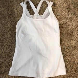 White lulu lemon size 6 tank top